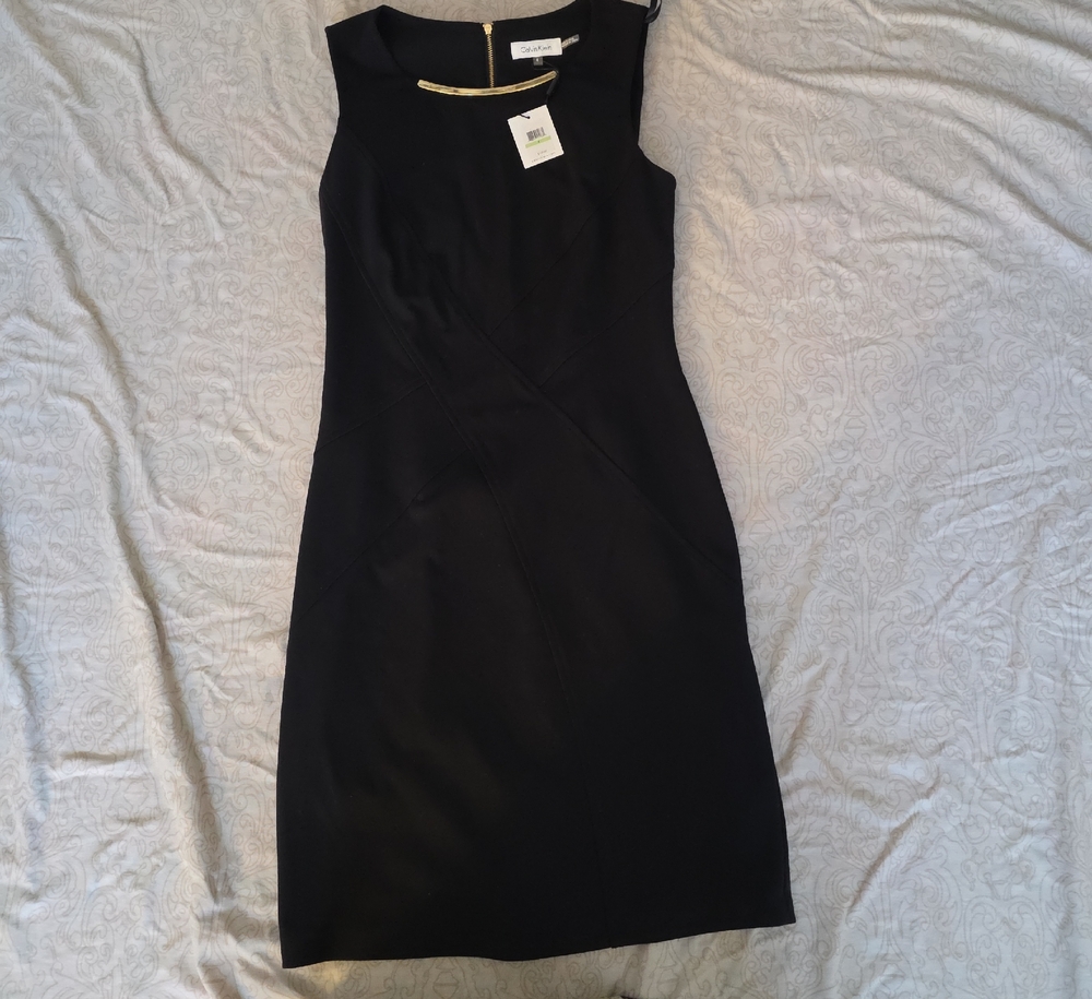 Black Sleeveless Sheath Dress - Calvin Klein